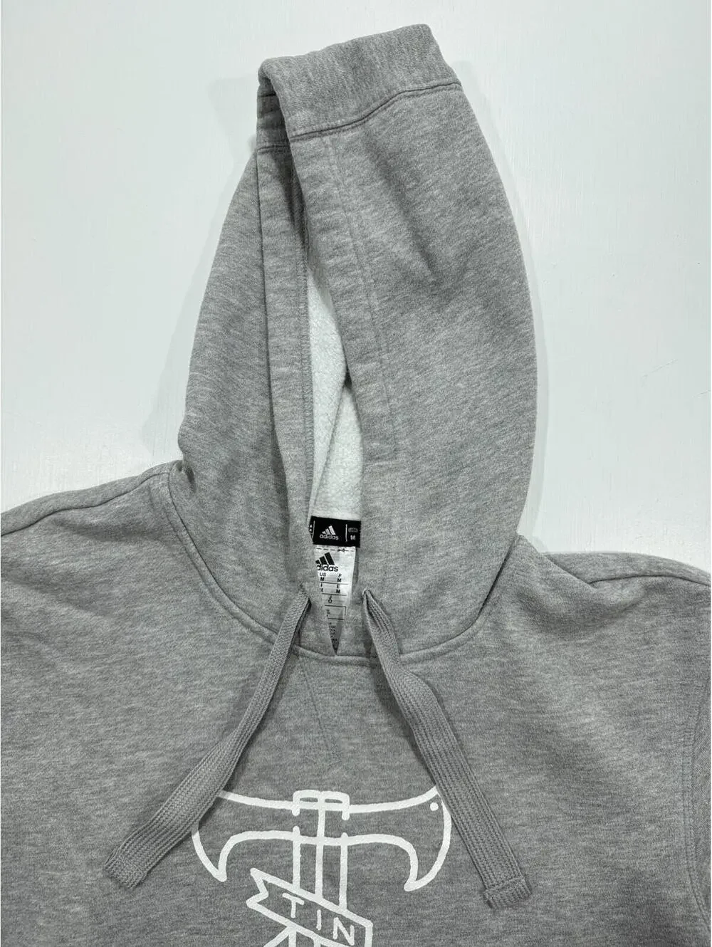Adidas Tin Man Elite Hoodie Mens Medium Gray Pullover Fleece Sweatshirt